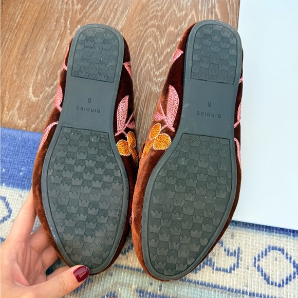 Birdies Women's Velvet Floral Embroidered Loafers - Brown - Picture 2 of 2